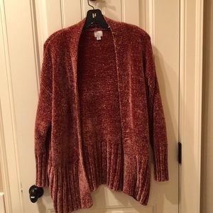 A New Day, size small, rust burgundy color cardigan.